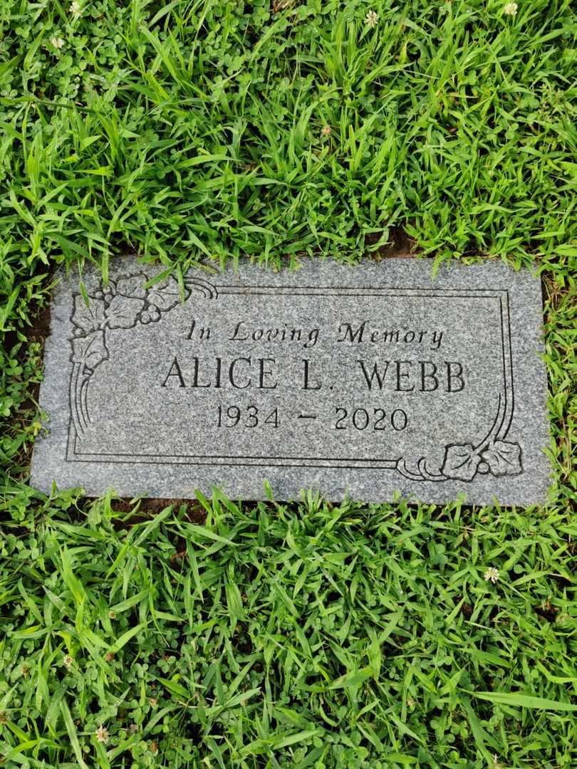 Alice L. Webb's grave. Photo 1